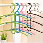 5PC Random Color Multi Layers Clothes Hanger Fishbone Type Clothing Towel Storage Rack Closet Wardrobe Space Saver Hanging Rack