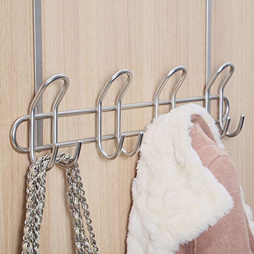 Leoie Nail Free Door Back Iron Hanger for Clothes Towel Hats Storage