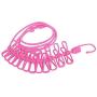 UrCool Portable Drying Washing Rope Clothesline Travel Home Style Outdoor Windproof Elastic Clothesline Hanger with 12 pcs Clips Hooks Clothes Pins Laundry Set