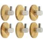 Utility Hook, Windspeed Stainless Steel Clothes Tower Hanger Holder Hood With Wooden Wall Mount For 6 Packs (Style 1)