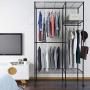 Evokem Wire Shelving Garment Rack Closet Hanger Storage Organizer Clothes Wardrobe with Wheels