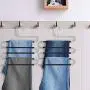 ziidoo New S-Type Pants Hangers Stainless Steel Closet Hangers Upgrade Non-Slip Design Hangers Closet Space Saver for Jeans Trousers Scarf Tie（4 Piece）