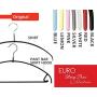 MAWA Non-Slip Space-Saving Clothes Hanger Style 44-PT for Shirts & Dresses, Pack of 4, Blue, 4 Pieces