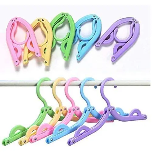 LareinaXXX 8PCS Portable Folding Clothes Hangers Foldable Clothes Drying Rack for Travel