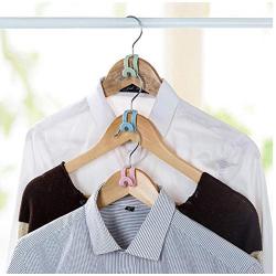 20Pcs Mini Clothes Hanger Creative Plastic Home Easy Hook Closet Organizer Storage Rack Holder Hook DIY Hanger for Clothes Color Random