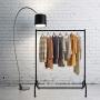Gaming Master Clothes Hanger Heavy Duty Max Capacity 200Ib Durable Cloakroom Garment Racks with Wheels 4 ft Long 5 ft High Anti-rust Stainless Steel Material Sturdy Balcony Clothing Rail