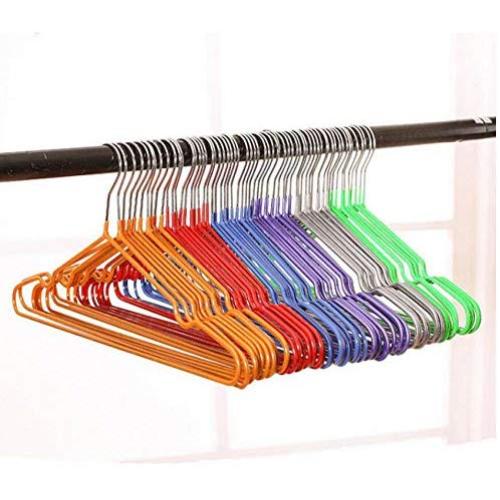 Colorful Thick PVC Coated Metal Clothes Hanger, Space Saving Non Slip Shirts Dress Coats Hangers Rack 10pcs Random Color