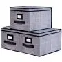 Onlyeasy Collapsible Storage Bins Pack of 3 - Foldable Storage Boxes Containers Organizer with Dust-Proof Lids and Strong Handles, 11.8 Onlyeasy Collapsible Storage Bins Pack of 3 - Foldable Storage Boxes Containers Organizer with Dust-Proof Lids and Strong Handles, 11.8