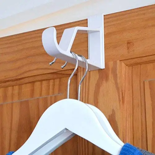 HANGERWORLD 6 White 7inch Over Door Hooks Storage Coat Jacket Bath Robe Towels Clothes Hangers