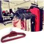 Home 10pcs Plastic Flocking Clothes Hangers with Rail Clothing Organizer Home 10pcs Plastic Flocking Clothes Hangers with Rail Clothing Organizer