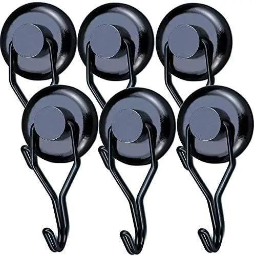100 LBS Magnetic Hooks Heavy Duty for Hanging BBQ Grill Tools Pot Holders Neodymium Refrigerator Magnet Hanger Hook Swivel Swing Black for Locker Kitchen Classroom Cruise Cabins 100 LBS Magnetic Hooks Heavy Duty for Hanging BBQ Grill Tools Pot Holders Neodymium Refrigerator Magnet Hanger Hook Swivel Swing Black for Locker Kitchen Classroom Cruise Cabins