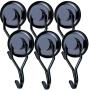 100 LBS Magnetic Hooks Heavy Duty for Hanging BBQ Grill Tools Pot Holders Neodymium Refrigerator Magnet Hanger Hook Swivel Swing Black for Locker Kitchen Classroom Cruise Cabins