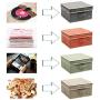YueYue Small 4 Pack Fabric Stroage Boxes with Lids, Linen Foldable Stroage Boxes with lids 4 Color Set 12.4in/12in/6.7in YueYue Small 4 Pack Fabric Stroage Boxes with Lids, Linen Foldable Stroage Boxes with lids 4 Color Set 12.4in/12in/6.7in