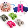 20pcs Cloth Hanger Hook Mini Flocking Clothes Hanger Easy Hook Closet Organizer Holder Random Color