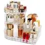 Mictiona Makeup Organizer 360-Degree Rotating Cosmetic Storage Box, DIY Adjustable Large Capacity Cosmetics Display Case Square Makeup Shelf with Diamond Pattern Mictiona Makeup Organizer 360-Degree Rotating Cosmetic Storage Box, DIY Adjustable Large Capacity Cosmetics Display Case Square Makeup Shelf with Diamond Pattern