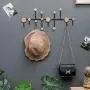 Barture-Coat rack Clothes Stand Hangers Iron Art Door Wall Shelf Hooks Entryway Kitchen Storage Creative Style (Color : #3)
