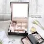 ProCase Jewelry Boxes Organizer for Women Girls, Two Layers Large Jewelry Display Storage Holder Case with Mirror Lock for Necklace Earrings Bracelets Rings Watches -Black ProCase Jewelry Boxes Organizer for Women Girls, Two Layers Large Jewelry Display Storage Holder Case with Mirror Lock for Necklace Earrings Bracelets Rings Watches -Black