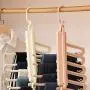 SEniutarm Plastic Hanger Clothes Foldable Pants Rack Trouser Shelf Storage Organization White