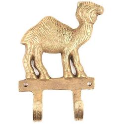 Indianshelf Handmade 1 Artistic Vintage Golden Brass Camel Figurine Coat Hooks Hangers/Wall Hooks for Clothes