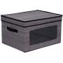 Internets Best Storage Boxes with Window | Durable Storage Bin Basket Containers with Lids and Handles | Clothes Nursery Toys Organizer | Grey Internets Best Storage Boxes with Window | Durable Storage Bin Basket Containers with Lids and Handles | Clothes Nursery Toys Organizer | Grey