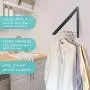 ZSFirst Retractable Clothes Rack - Wall Mounted Folding Clothes Hanger Drying Rack for Laundry Room Closet Storage Organization, Aluminum, Easy Installation (FBA, Black)