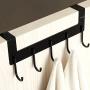 ACMETOP Over The Door Hook Hanger, Heavy-Duty Organizer for Coat, Towel, Bag, Robe - 5 Hooks, Aluminum, Brush Finish (Black)