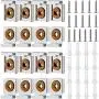 4 Sets Spring Loaded Mirror Hanger Clips Mirror Mounting Clips Mirror Wall Clips with Hollow Wall Anchors and Screws Tools, 48 Pieces Totally