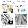 OUNONA Wall Mount Hook Rack, Stainless Steel Coat Rack Coat Hooks with 5 Heavy Duty Hanger Hooks, Hook Rail for Towel Bag Clothes, 17.32-Inch