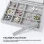 Bracelet & Jewelry Accessories Organizer Tray with Transparent Lid ~ Ample Space ~ Removable Compartment to Store Bangles, Rings, Ear rings, Necklace -See Through Accessories Storage Jewelry Box(Grey) Bracelet & Jewelry Accessories Organizer Tray with Transparent Lid ~ Ample Space ~ Removable Compartment to Store Bangles, Rings, Ear rings, Necklace -See Through Accessories Storage Jewelry Box(Grey)