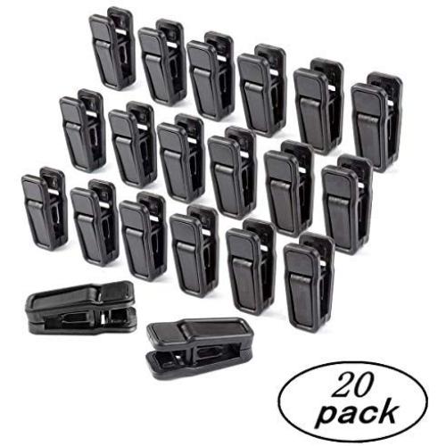 CACASO Strong Clothing Clips,Removable Windproof Clips for Hangers,Powerful Sturdy Springs Hanger Clips,Black Velvet Hanger Clips,(20 Pack)