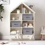 HOKEMP Large Storage Bins with Lids [2-Pack] - Linen Fabric Foldable Storage Boxes Baskets for Home, Office, Nursery, Closet