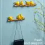 XIAOLI Coat Rack Wall Mounted Coat Rack Birds On Tree Branch Hanger for Coats Hats Keys Towels Clothes Storage Hanger Resin Coat Hook Coat Hook (Color : Yellow, Size : 3 Hook)