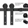 skysen 10FT Sliding Barn Door Hardware Kit Black (I Shape Hanger)