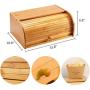 Jolitac Bread Boxes Large Countertop Bread Storage Bin Bamboo Wood Roll Top Bread Boxes Kitchen Food Storage Large Capacity Bread Keeper