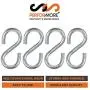 Performore 3 Inch S-Shaped Nickel Hooks Hangers Heavy-Duty Stainless Steel Nickel Hanger Storage Rack for Closet, Work Shop, Bathroom, Garden, House Kitchen (4 Pack)