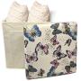 BANBERRY DESIGNS Fabric Cube Storage Bin with Padded Butterflies Cover ? Collapsible Storage Boxes ? Decorative Butterfly Foldable Container with Lid Perfect for Organization - 12 BANBERRY DESIGNS Fabric Cube Storage Bin with Padded Butterflies Cover ? Collapsible Storage Boxes ? Decorative Butterfly Foldable Container with Lid Perfect for Organization - 12