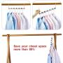 TOPIA HANGER Wonder Multifunctional Clothes Hangers Space Saving Hangers Updated Design Wider Wavy Slots Metal Magic Hangers Heavy Duty Chrome Hangers Closet Organizer Hanger 4pcs CT11C