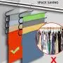 Frank Pressie Heavy Duty Pants Hangers Space Saving Non Slip Skirt Hanger Open Ended Pant Organizer Clothes and Multifunctional Tie Rack for Belts Pack of 3