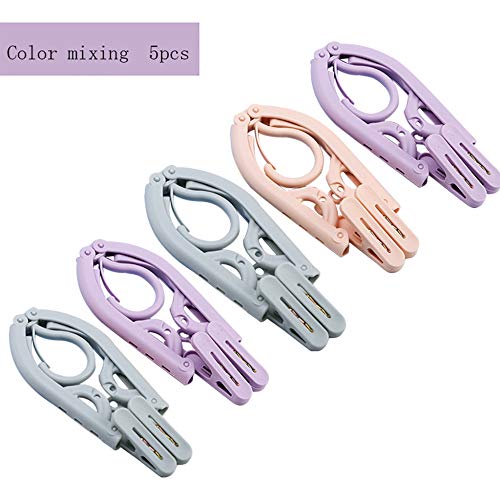 HJYPYJ Magic Hanger,Portable Magical Hangers,with Clip PP Hanger,Space-Saving Organizer Hangers, Clip Removable/Color Mixing / 5 pcs