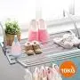 LE Stainless Steel Hanging rods,Balcony Window sill Radiator Clothes Hanger Drying socking Indoor Outdoor Security net Hook Folding Hanging Rack E
