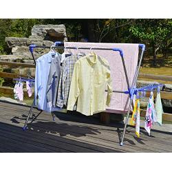 Hans&Alice Commercial Grade Double Rail Laundry Drying Rack with Clips and Shoe Dryer Racks