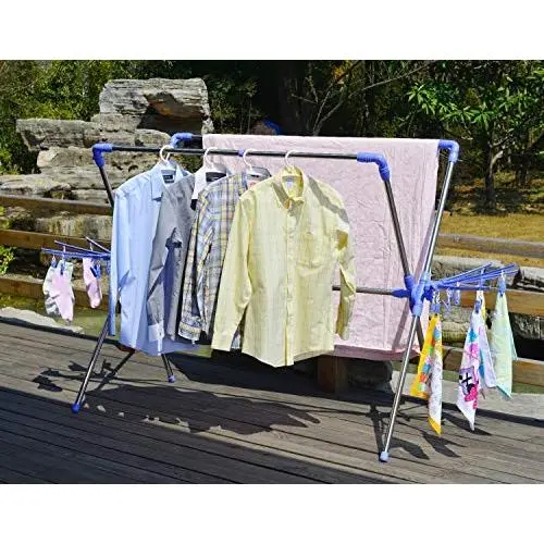 Hans&Alice Commercial Grade Double Rail Laundry Drying Rack with Clips and Shoe Dryer Racks Hans&Alice Commercial Grade Double Rail Laundry Drying Rack with Clips and Shoe Dryer Racks