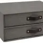 Bigso Birger 2-Drawer Canvas Fiberboard Easy Pull Handle Document Letter Box, 5.7 x 13 x 9.8 in, Grey Bigso Birger 2-Drawer Canvas Fiberboard Easy Pull Handle Document Letter Box, 5.7 x 13 x 9.8 in, Grey