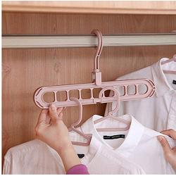 10pcs Random Color Multi-Port Support Circle Space Saver Clothes Drying Rack Multifunction Plastic Scarf Clothes Hangers Storage Racks Decoration