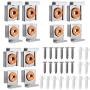 Kenkio 3 Sets (12 Pieces) Unframed Mirror Mount Clips Spring Loaded Mirror Hanger Clips Set with Screws and Rawl Plugs Kenkio 3 Sets (12 Pieces) Unframed Mirror Mount Clips Spring Loaded Mirror Hanger Clips Set with Screws and Rawl Plugs