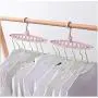 Multifunctional Heart Hole Clothes Hanger Storage Rack Folding Hanger Clothes Towel Hook Closet Organizer Plastic Storage Rack 10pcs Random Color