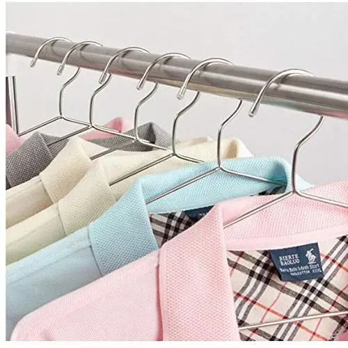 10pcs 45CM Metal Clothes Hanger with Groove/Anti-Rust Stainless Steel Hanger 10pcs 45CM Metal Clothes Hanger with Groove/Anti-Rust Stainless Steel Hanger