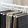 Grey990 Stainless Steel Multi-Layer Clothes Pants Hangers Wardrobe Jeans Storage Rack White