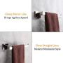 Bathroom Kitchen Towel Holder, Suyar SUS304 Stainless Steel Hand Towel Bar, Kitchen Towel Hanger for Cabinet Wall Mount, Polished Chrome