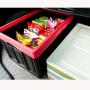 Henf 55L Collapsible Plastic Storage Box, Durable Stackable Utility Crates with Lid, Foldable Trunk Organizer for Home & Garage Organization,Black